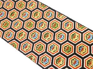 アンティーク 亀甲に桐模様織り出し袋帯(着用可)